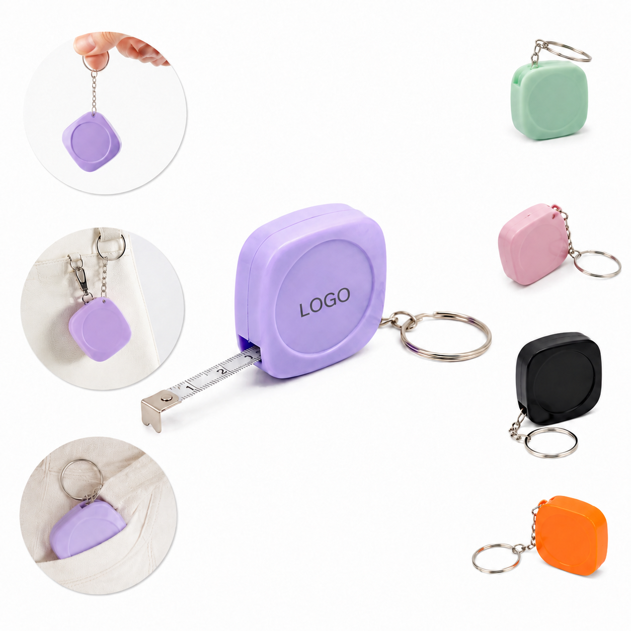 Dual-Scale Keychain Ruler Tape Measure