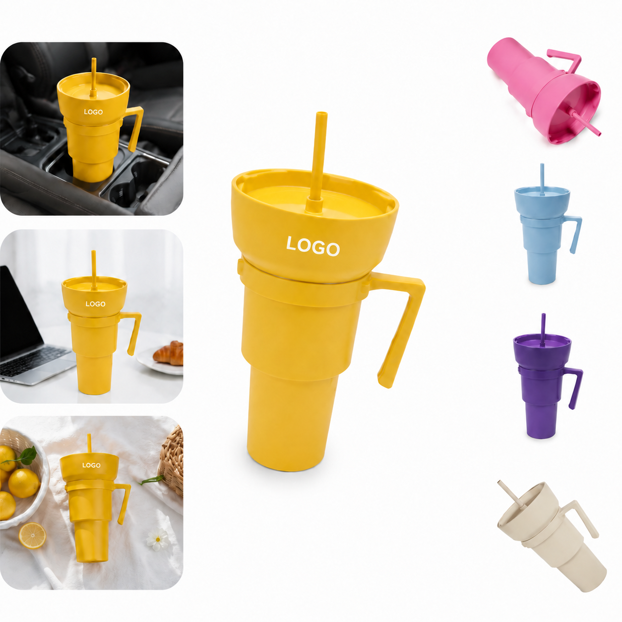 32oz Dual-Compartment Snack and Drink Cup