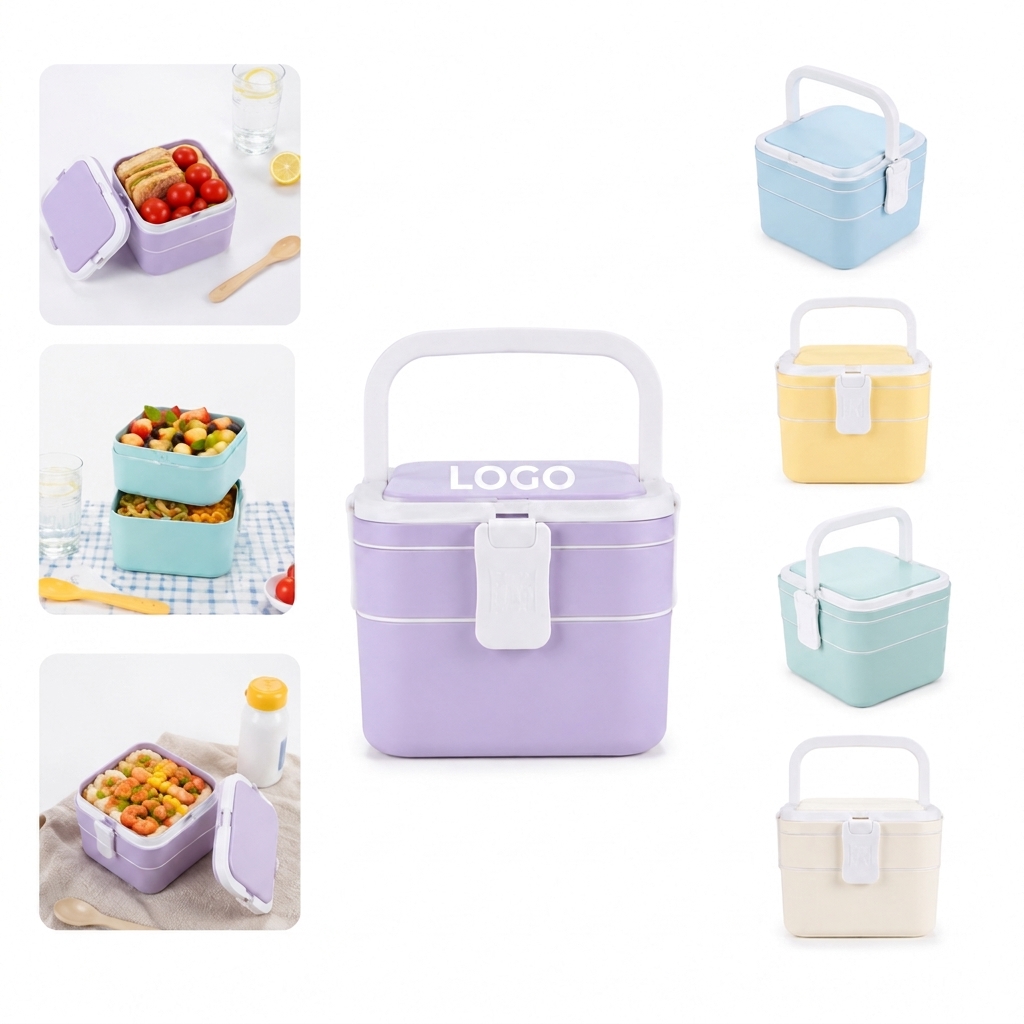 Microwave Double-Layer Handle Lunch Box