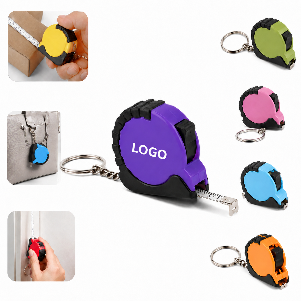 Mini Grip Tape Measure Keychain