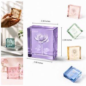 3D Crystal Engraved Keepsake Cube