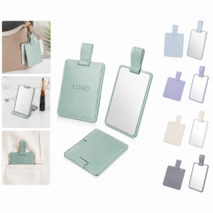 Portable PU Leather Shatterproof Pocket Mirror