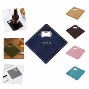 Leatherette Bottle Opener Coaster